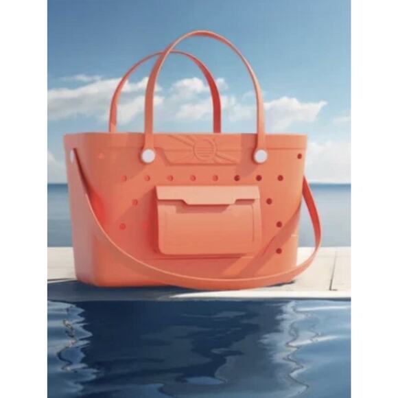 765 Auction Hub LLC Handbags - Beachcomber Bag Coral Pink NWT 13.6” X 9.6” X 19.1”